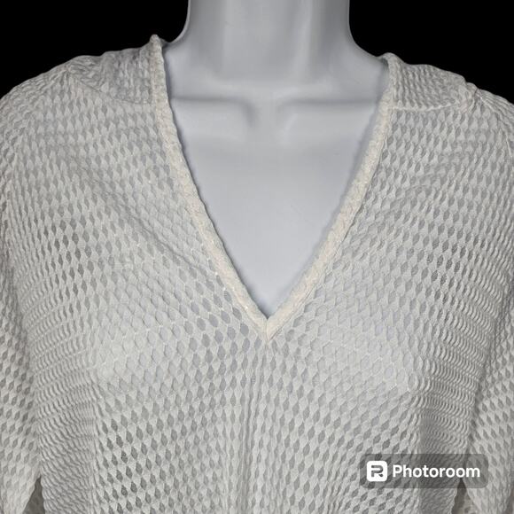 Jordan Taylor Pullover Hooded Waffle Knit Swimsuit Cover Up Size L - Picture 2 of 10